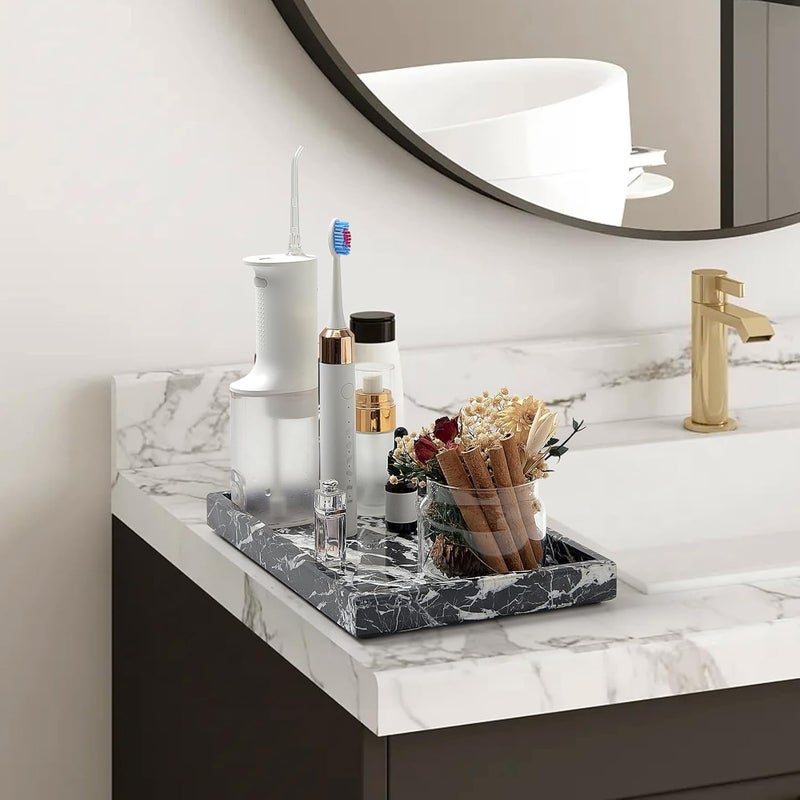 MULWR Marble Bathroom Tray,Pure Natural Vanity Tray,Marble Tray for Kitchen Counter Non-Ceramic/Non-Resin,Stone Trays 12 x 8 inch - Image 5